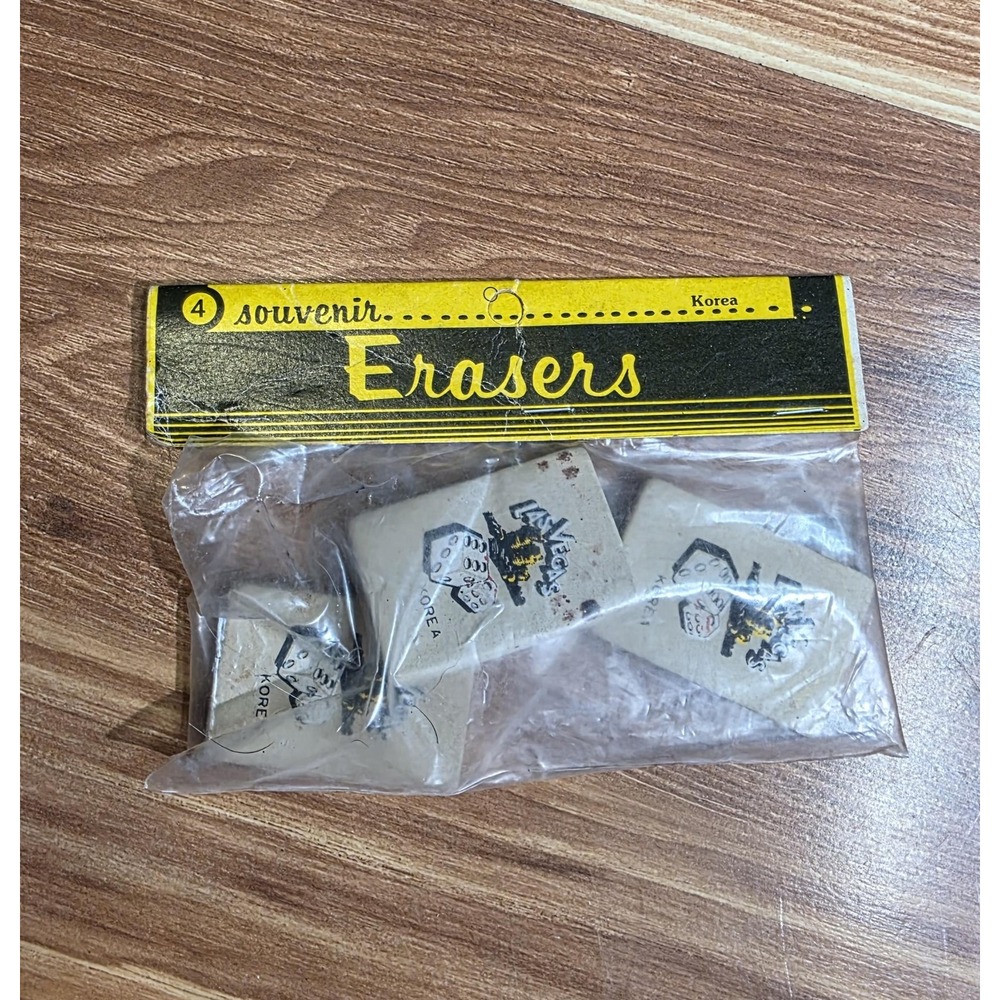 Vintage Las Vegas Souvenir Erasers Lot 4 Dice DesigKorea Nevada Multi Color